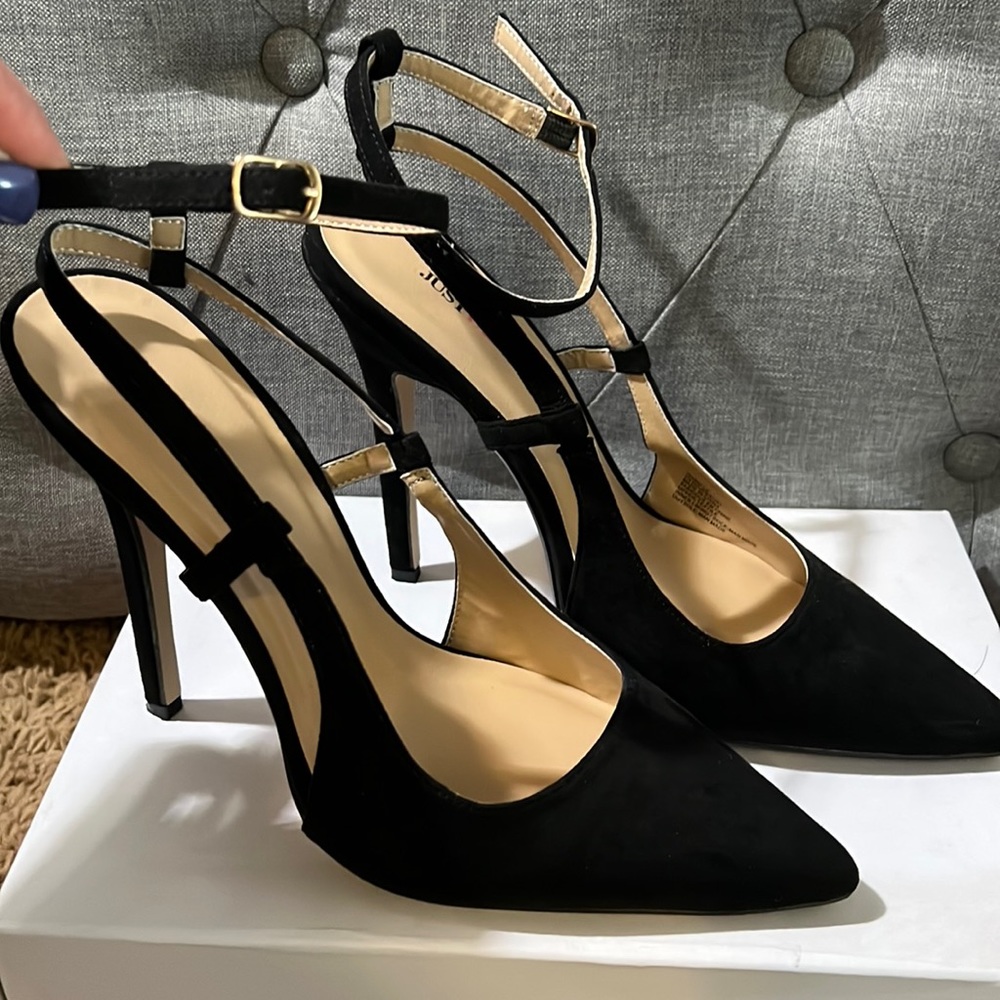 Sz10 Faux Suede Black Dress Heela